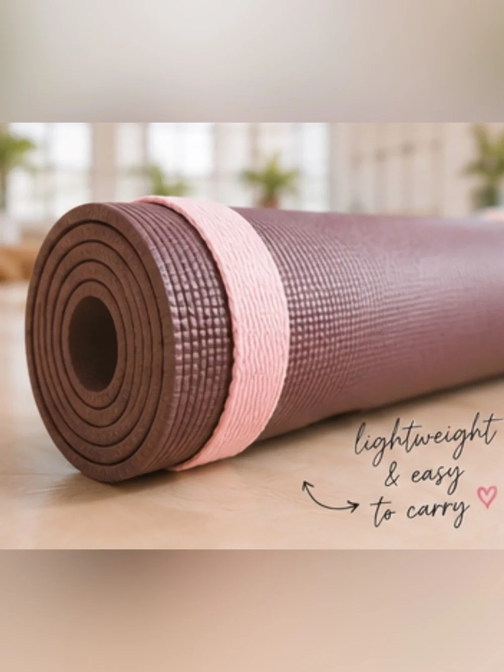 Caligirl Pink Yoga Lightweight Carrying Strap for Yoga Mat, Adjustable, new